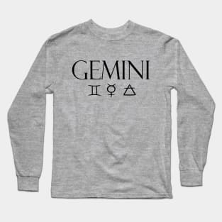 Gemini Glyph Planet Element Long Sleeve T-Shirt